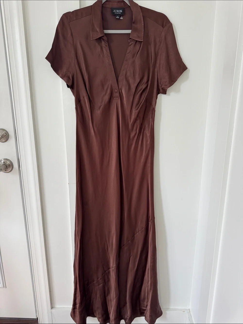 NEW J Crew Collection Short Sleeve Maxi Slip Dress In Luster Crepe Size 14